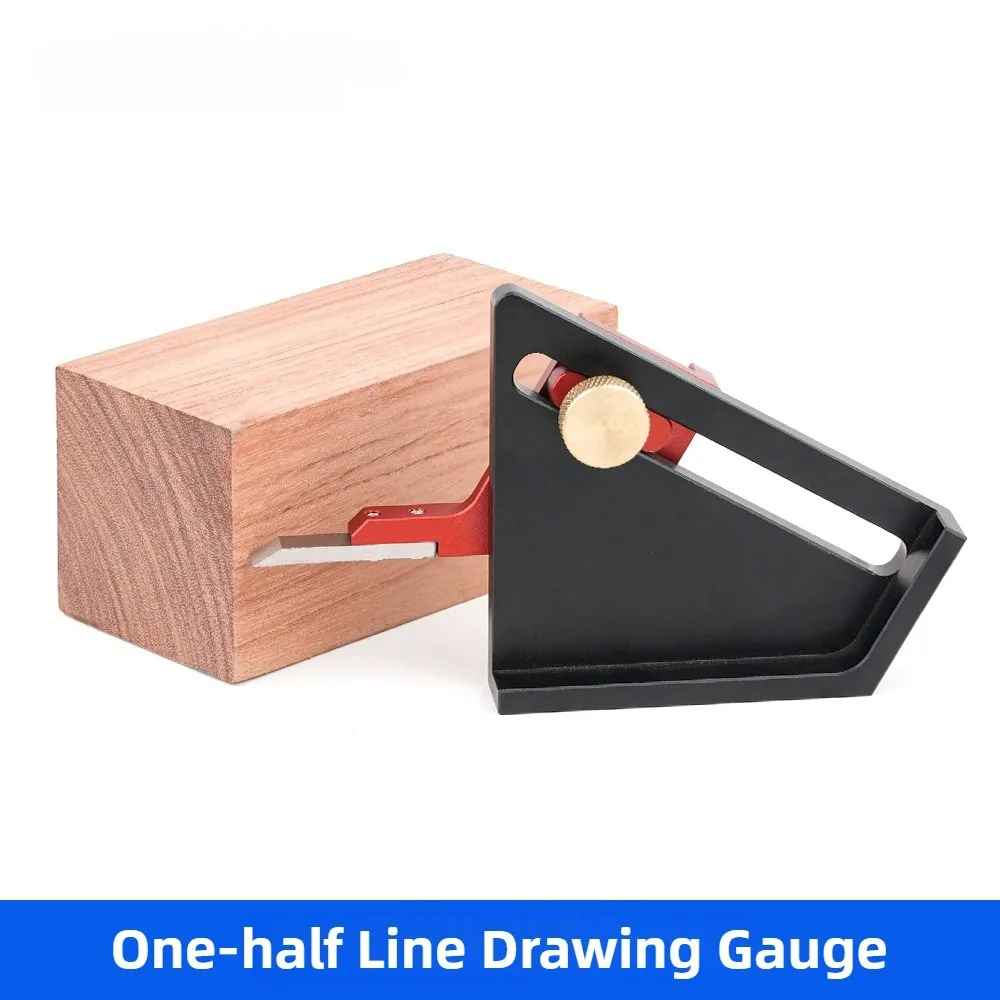 Carpenter takes half of the line, cuts it with a ruler, saws the tenon and mortise, and cuts it with a solid wood cutting tool
