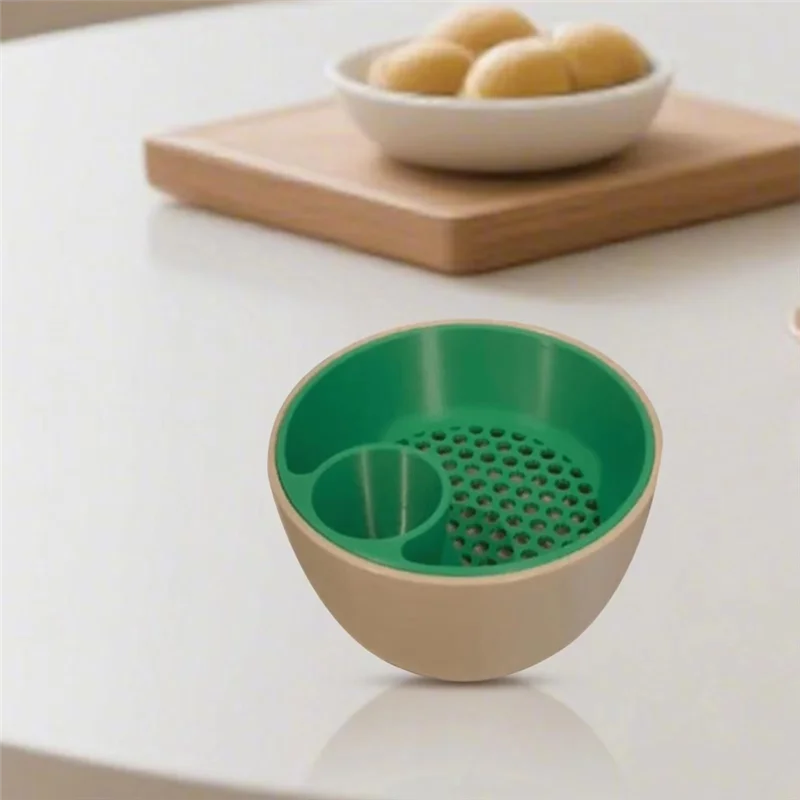 Cuenco de AT05-Nut para cerezas Edamame, cuenco de dos niveles para recolección de aperitivos, plato de nogal dividido, soporte para alimentos, reunión de acampada