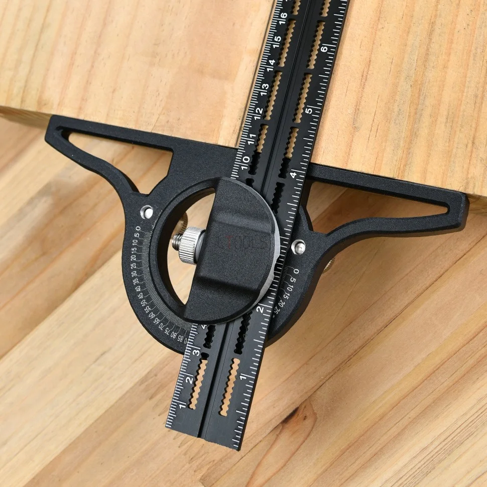 30/50cm Multi 2 in 1 T-Ruler Carpenter Mark Aluminum Alloy Removable Limit 360 Degree Rotation Sliding Combination Angle Ruler