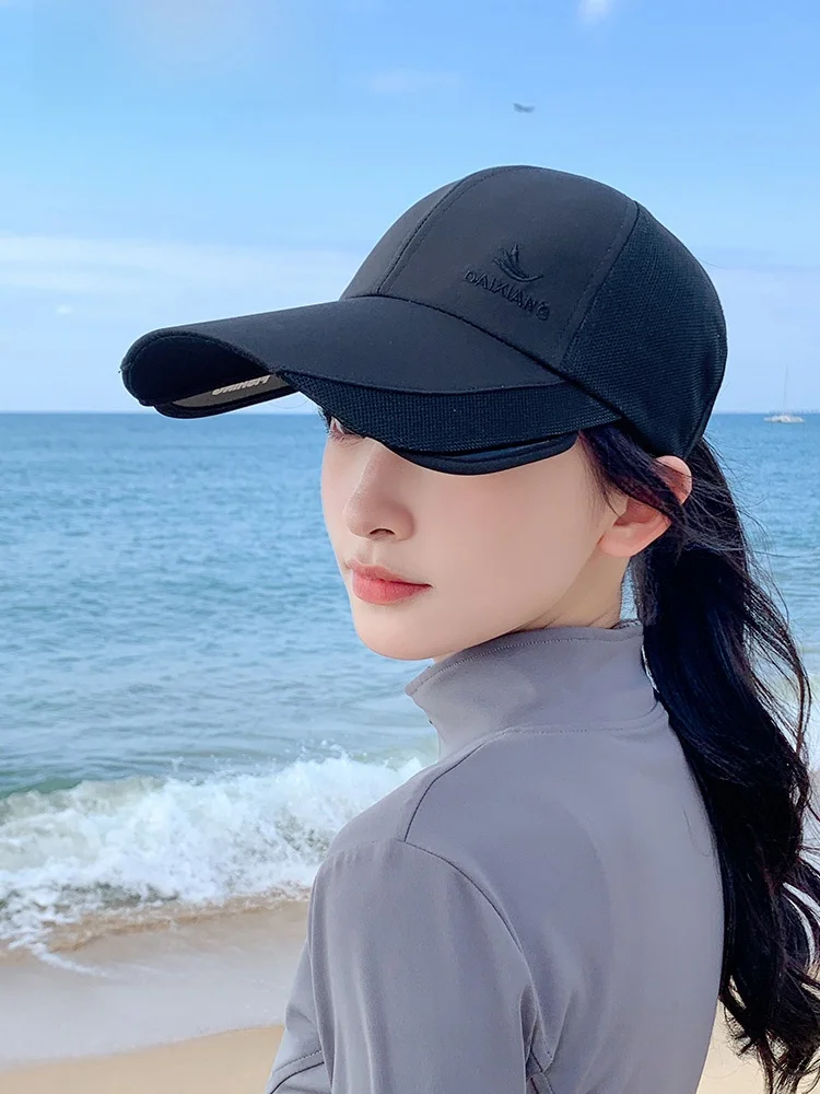 Outdoor Fishing Baseball Cap Sunshade Hat Unisex Extended Brim Casual Mesh Net Eye Protection Hat for Men And Women