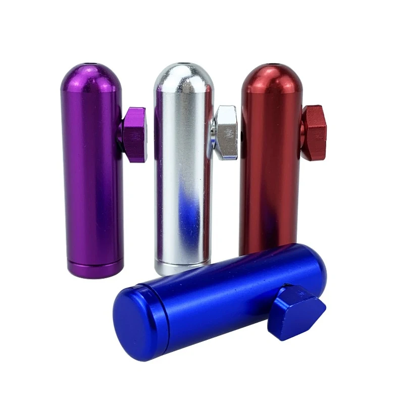Wholesale 4PCS 8PCS Round head Snuff pipe Bullet Shaped Nose pipe Portable Detachable Metal snuff bottle tube Smoke Accessories