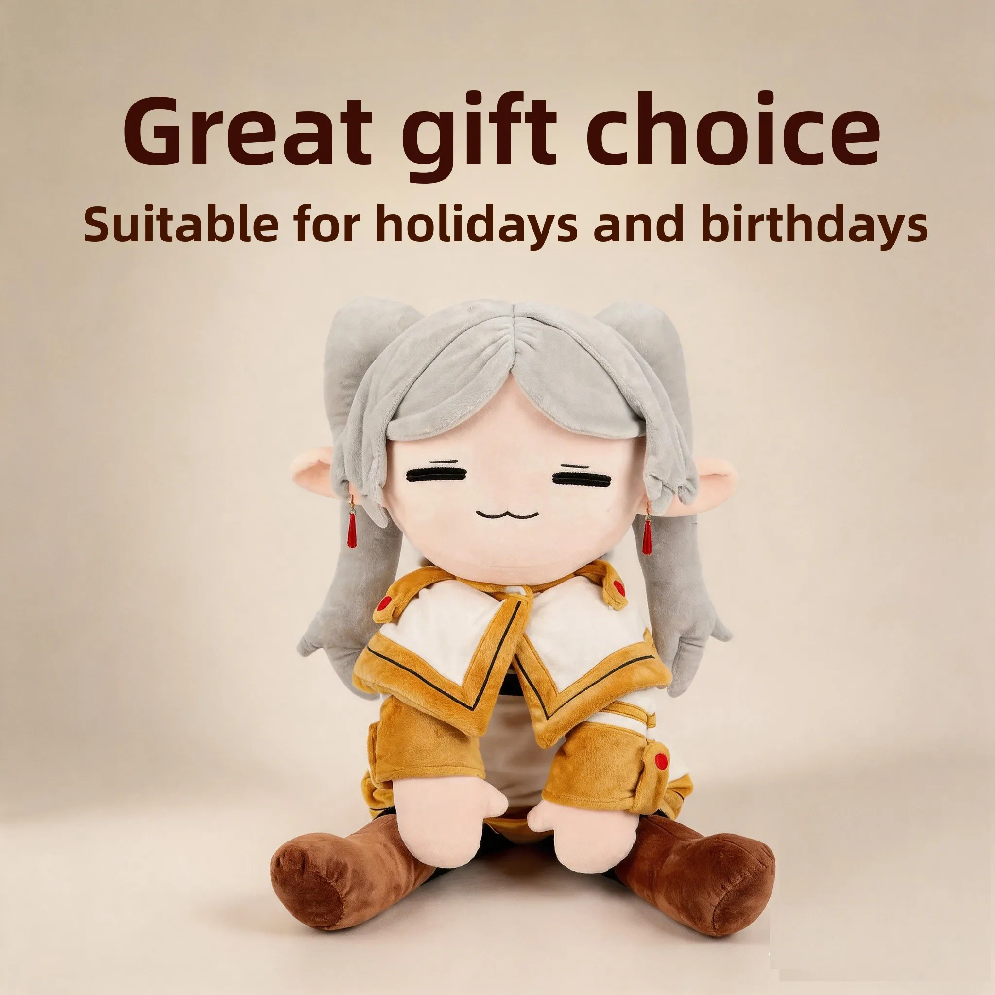 75cm At The Funeral Elf Frieren Frieren Plush Cotton Stuffed Kawaii Figures Anime Peripheral Desktop Decoration Kids Toys Gift