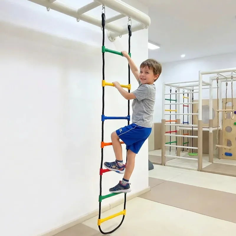 Colorful Plastic Rope Ladder for Kids and Adults Indoor Outdoor Playground Climbing Gear Heavy Duty 100kg Load Bearing