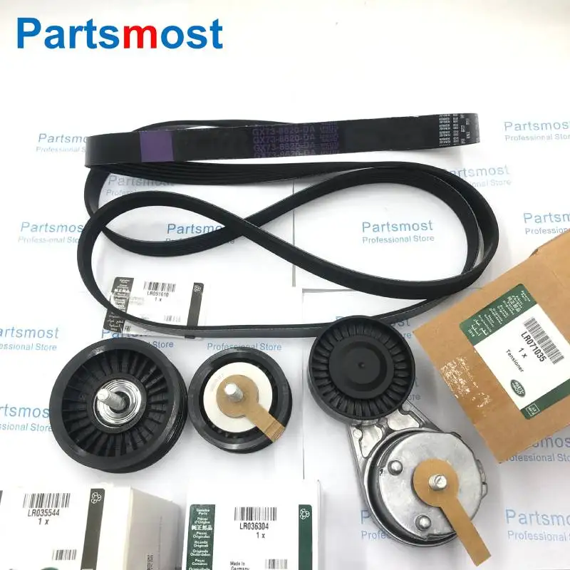 LR091610 LR035544 LR036304 LR071035 Drive Belt Idler pulley Tensioner for 5.0 Discovery 4 Range Rover 2013- RR Sport 2014- Velar
