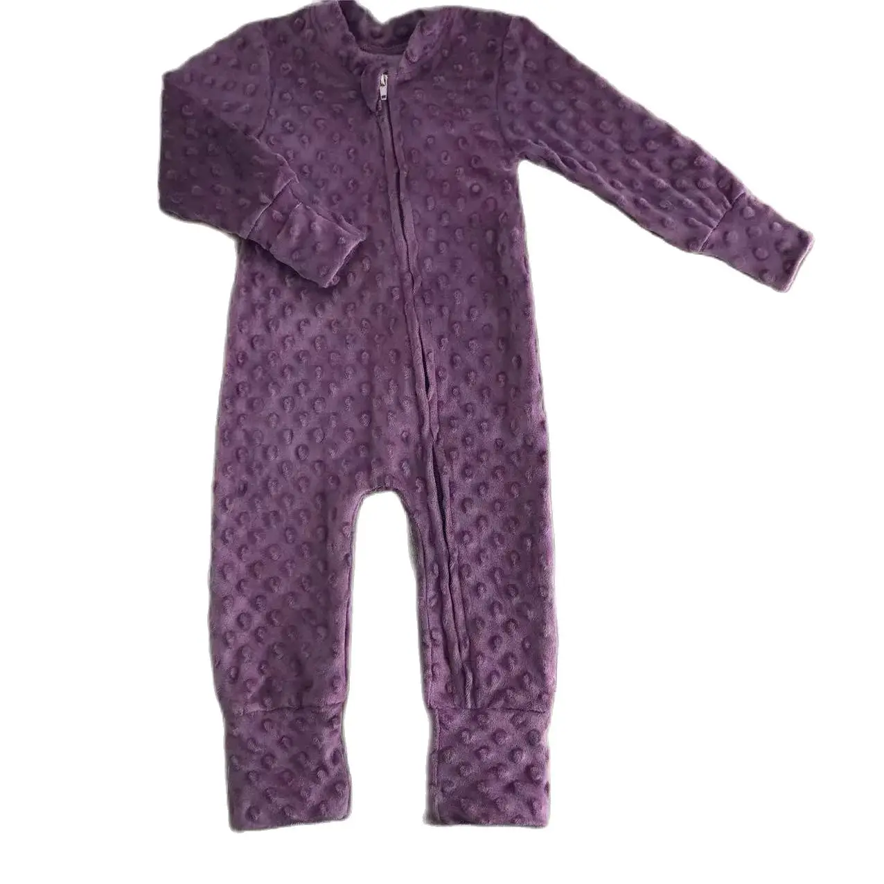 Purple baby Cotton zipper Autumn Winter thickened newborn romper for boys girls 0-2 years old childrens clothes jumpsuit