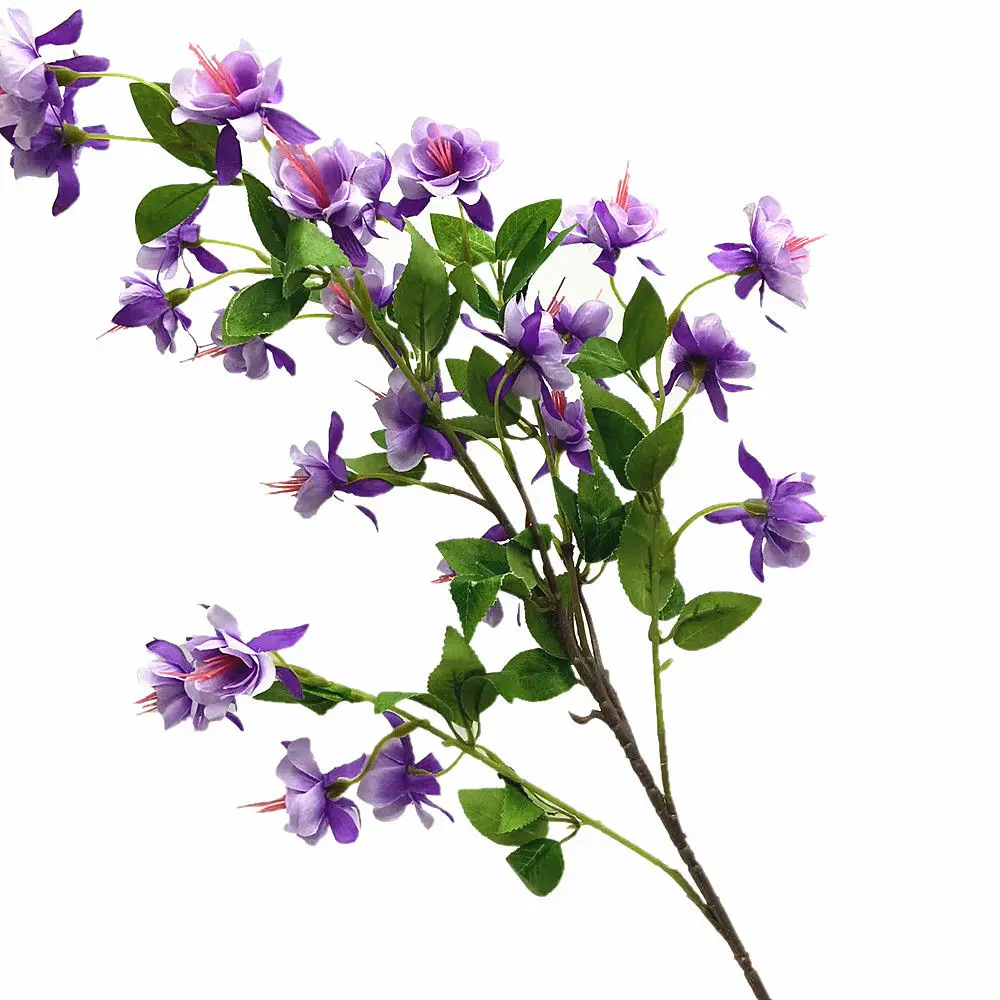 One Silk Forsythia Viridissima Lindl Flower with Long Stem Artificial Plant Golden Bell Tree Branch