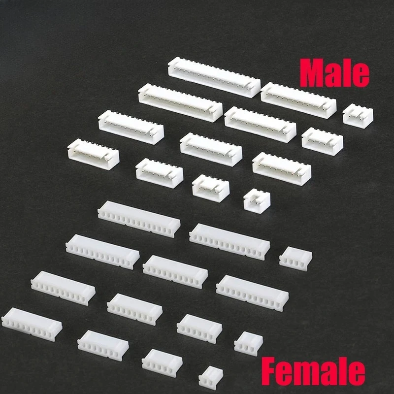 

100Pcs JST XH2.54 2/3/4/5 Pin Terminals Plastic Shell Male Plug + Female Socket Wire Connector XH 2.54 2P 3P 4P 5P-14P