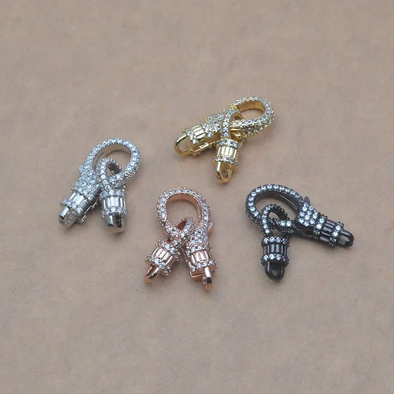 5pcs/lot CZ Beads Paved Pearls Jewelry Making Fastener Closures Lobster Lock Clasps Supplies