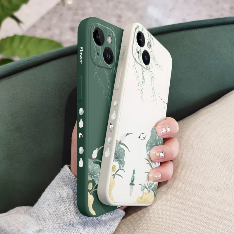 Lotus Pavilion Phone Case For iPhone 17 17 Air 16 16e 15 14 13 12 11 X XR XS Plus Pro Max Mini Silicone Cover