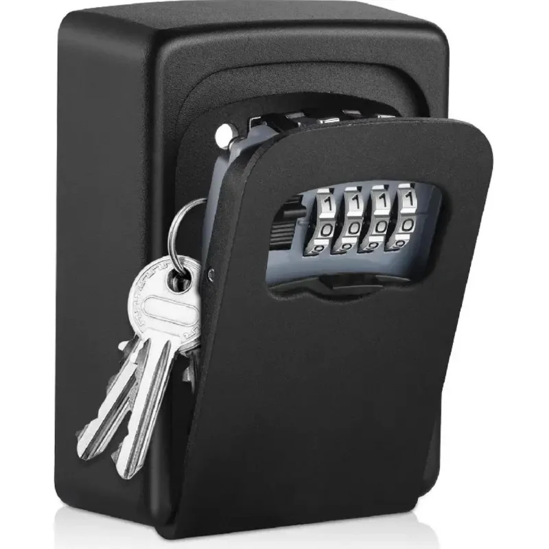 Ultra-secure wall-mounted password safe, with a secure key lock and flip-up opening - suitable for homes and hotels