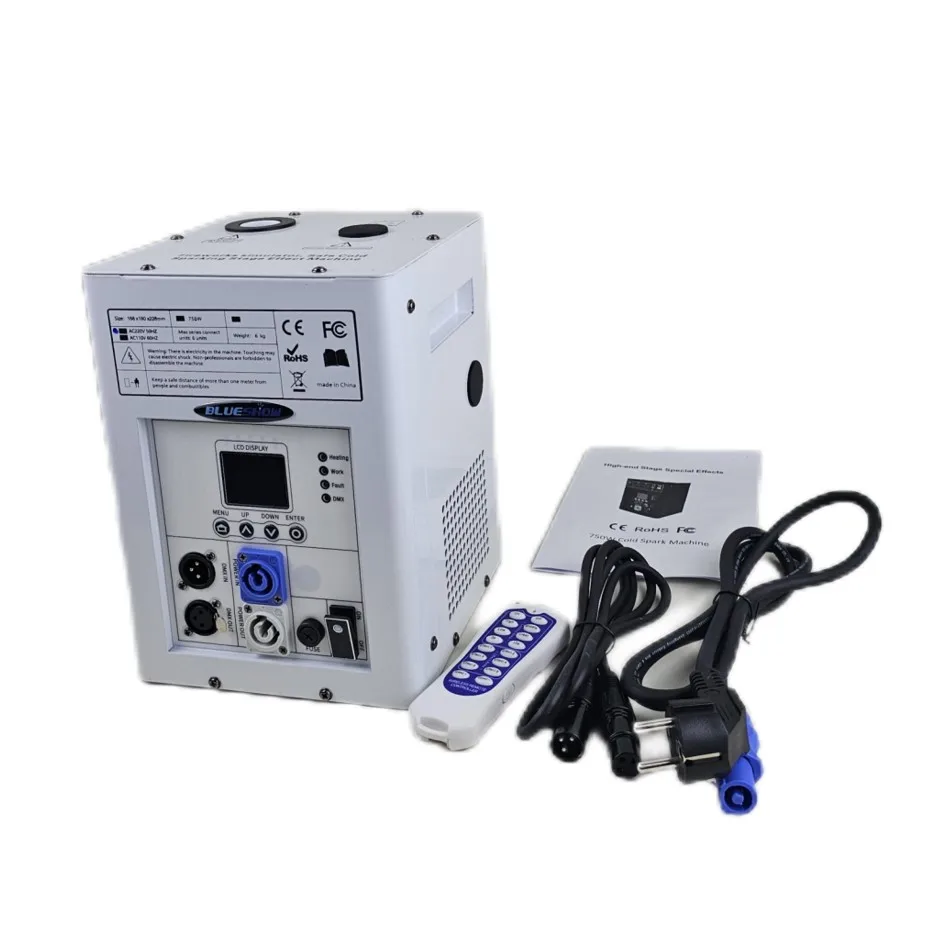 2x Cold Spark Machine Ti Powder 750W  Cold Firework Machine DMX Remote Control LCD Cold Sparking Machine Powder Ti