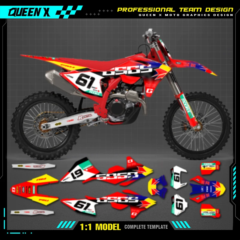 Queen X MOTOR Custom Team Graphics Backgrounds Decals For 3M Stickers Kit For GASGAS GAS GAS 2024 2025 2026 EC MC 005