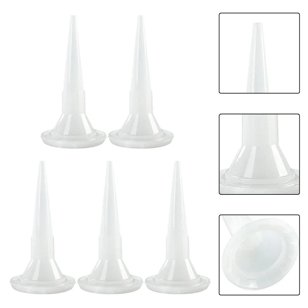 Boquilla de calafateo Universal, boquilla de pegamento estructural, boquilla de calafateo de plástico, punta de boca, herramientas de construcción para mejorar el hogar, 5 uds.