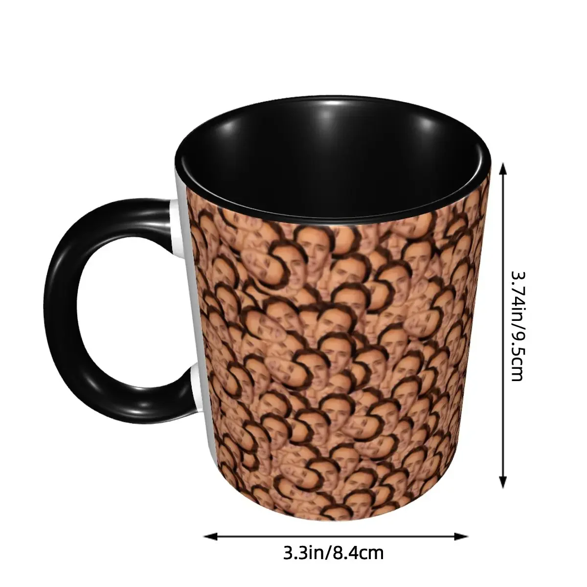 DIY Nicolas Cage Texture Ceramic Mug Customized Coffee Cups Creative Present