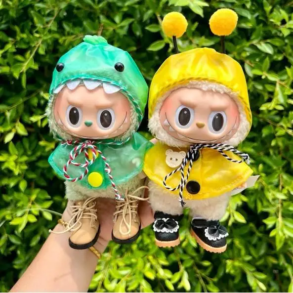 For 17cm Labubu Doll Clothes outfit Raincoat Clothes Hoodies Doll Clothes Color Match Hoodies Dolls Accessories Little Cloths