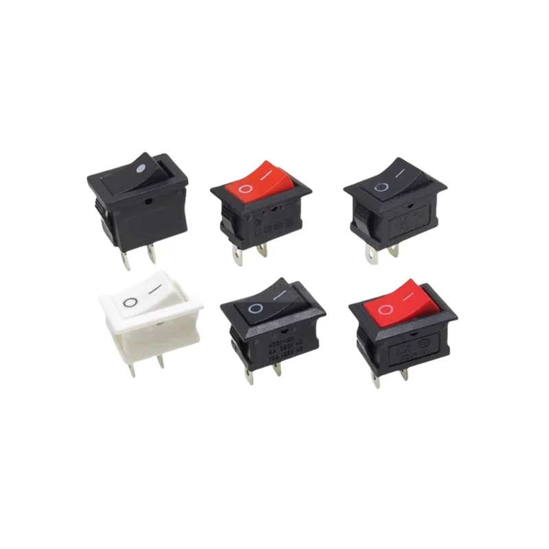 5/10Pcs Push Button Switch 10x15mm SPST 2Pin 3A 250V KCD11 Snap-in on/Off  Rocker Switch 10MM*15MM Black Red and White