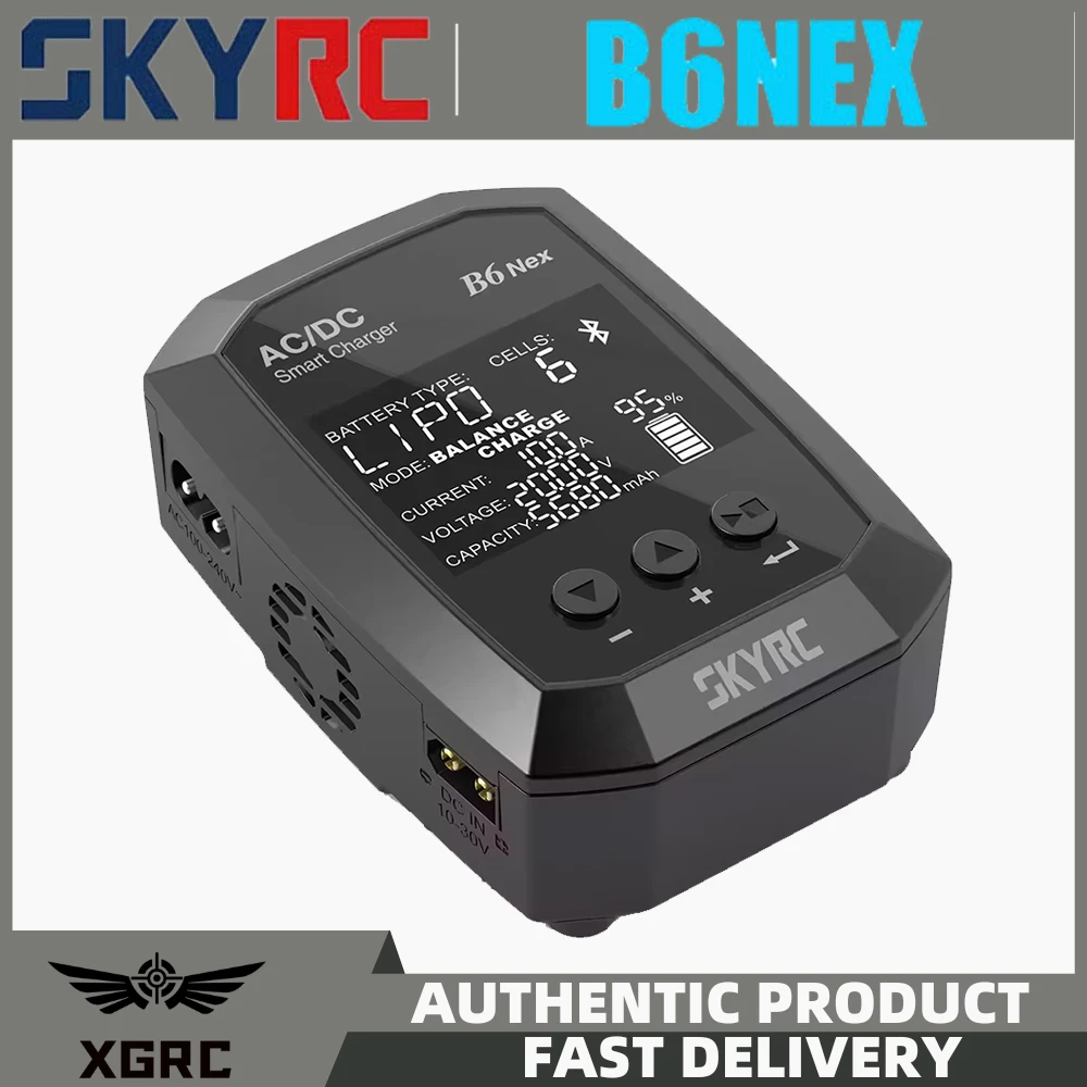 

SKYRC B6 Nex AC 50W DC 200W 10A Dual Power GaN Power 5.0 Bluetooth APP Зарядное устройство для LiPo Li-Ion LiHV LiFe NiMH Pb Аккумулятор