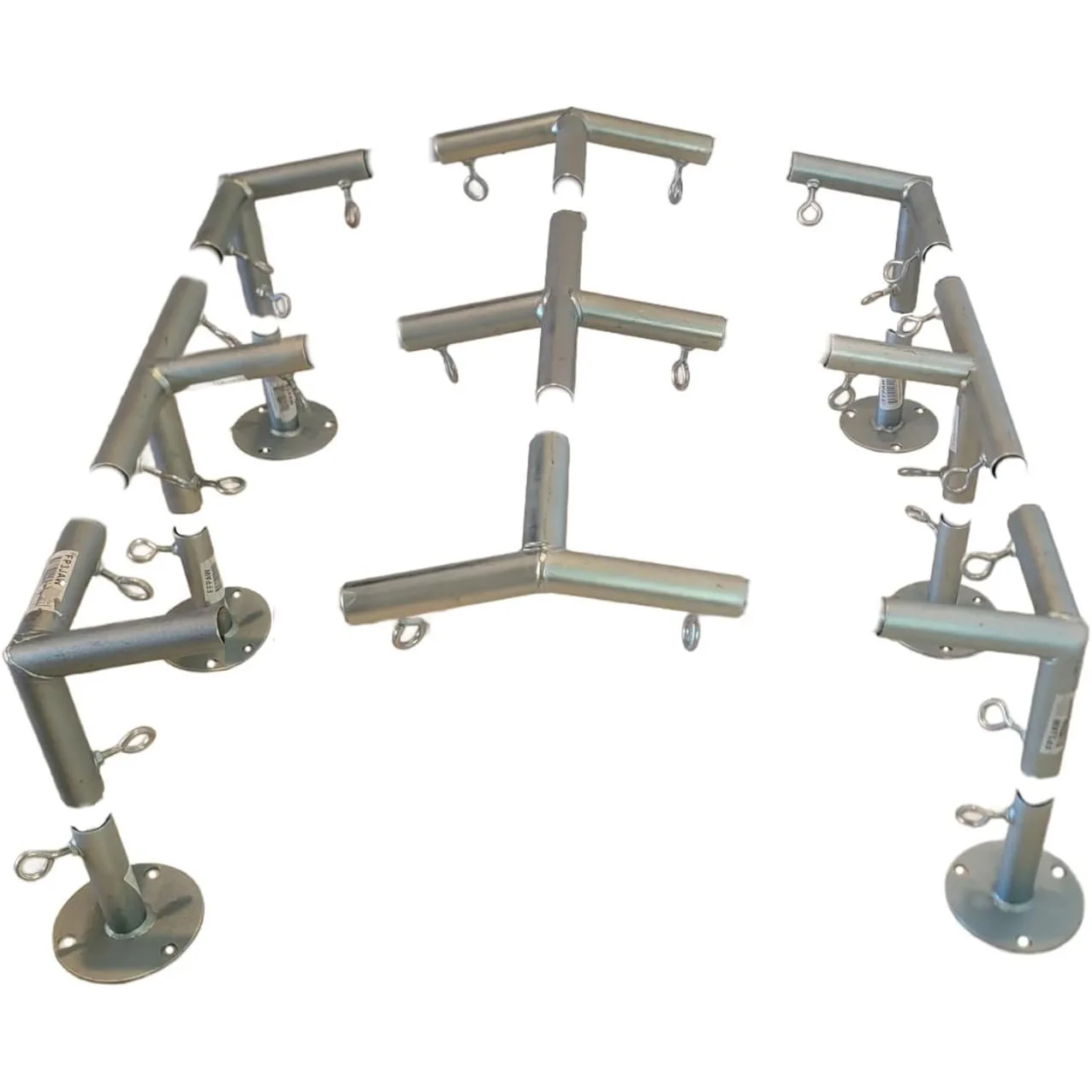6-Pin Canopy Pipe Fittings, Low Peak Connectors with 102 Degree Angle