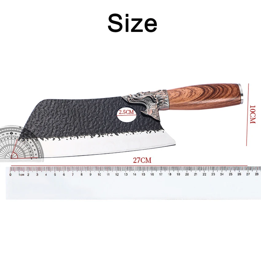 Handmade Forged Kitchen Bone Knife Chopping Knife Butcher Durable Hard Blade Stainless Steel Chopper Cleaver Knife Home Cooking