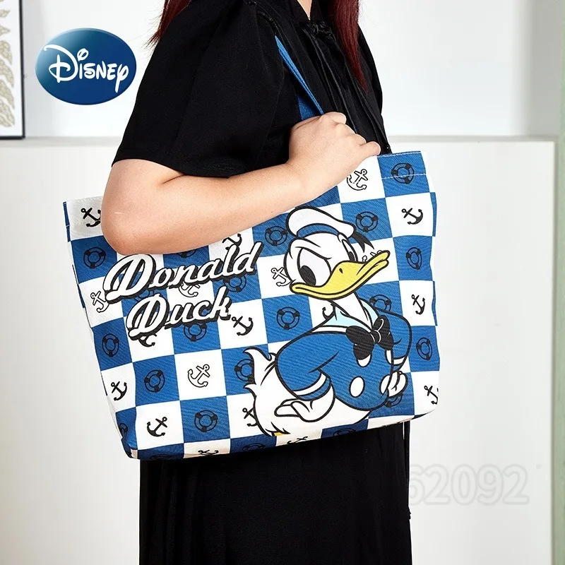 Disney New Women's Handbag Luxury Brand Women's Shoulder Bag Cartoon Cute Women's Bag Fashion Large Capacity Canvas Storage Bag