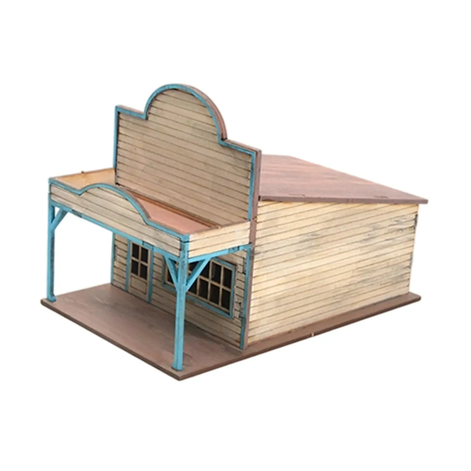 Kit modello di edificio cittadino 1/72 verniciabile, incompiuto, fai da te facile montaggio, modello di architettura in legno Puzzle in legno 3D