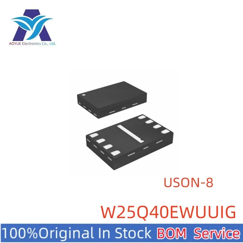 New Original Stock IC W25Q40 W25Q40EWUUIG P/N: Q40EWUUIG USON-8 4x3mm TR NOR Flash Serial Memory Chip Series BOM Offer