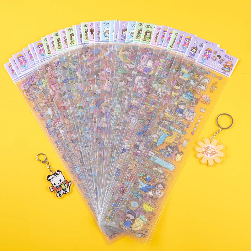 41 Sheets Creative Hand Account DIY Decor Collage Material Plain Sheet Stickers PET Waterproof Cartoon Sticker Decorative