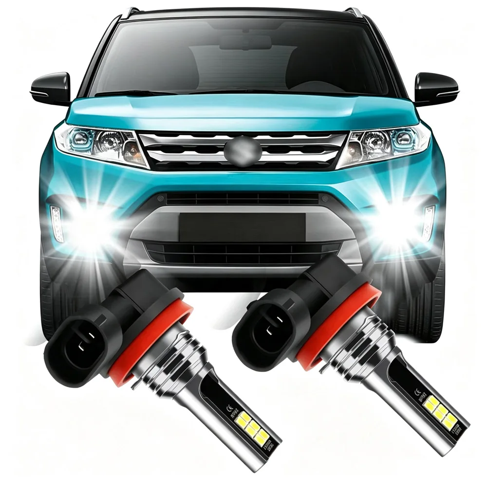 2PCS Car LED Fog Lights High Brightness Bulbs Waterproof Front Fog Lamps Replacement For Audi Q5 2008-2017 Auto Fog Light Bulbs