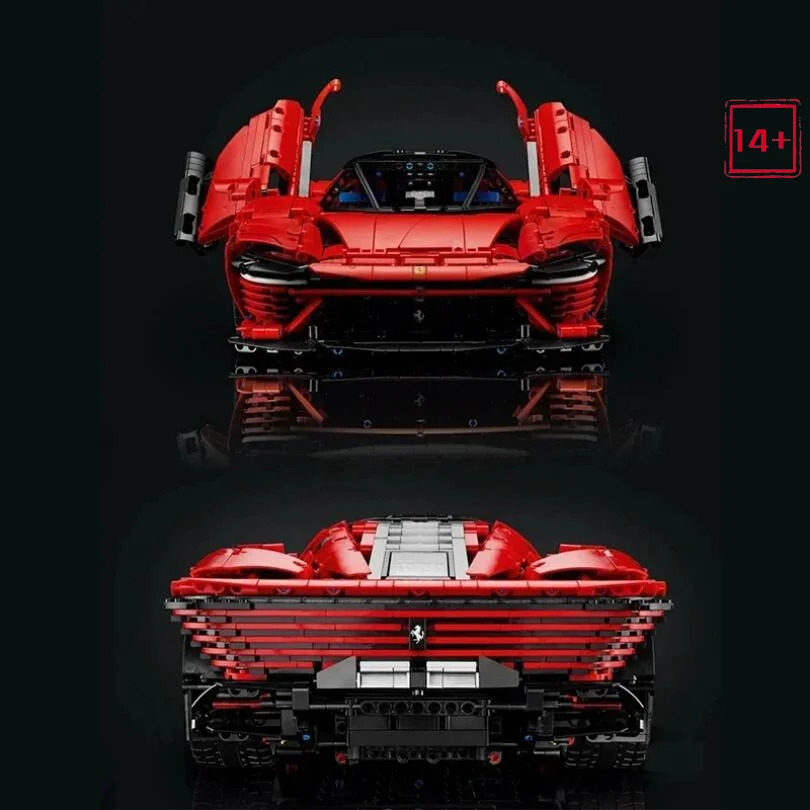 NEW 2026 Technical FIT Supercar Ferraried Building Block Bricks Sports Car Vehicle Hypercar Assemble Model Brick Toys Adults view 4