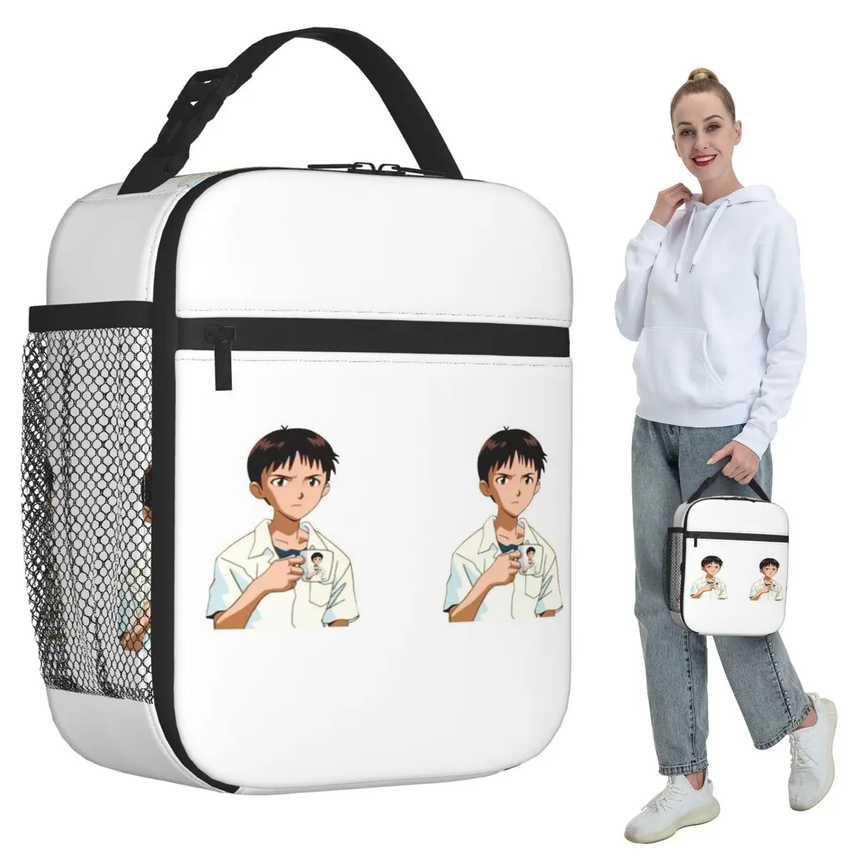 

Изолированная сумка для обеда Cup Of Shinji для детей, школьный холодильник, термокоробка для еды, портативная сумка для обеда, контейнер