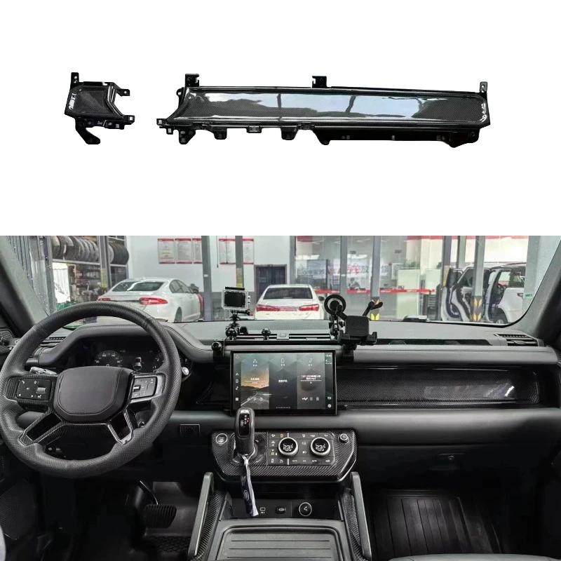 Dry Carbon Fiber Dashboard Panel Fit for Land Rover Defender 110 2020-2024 Interior Modified High Quality Interior Accessories