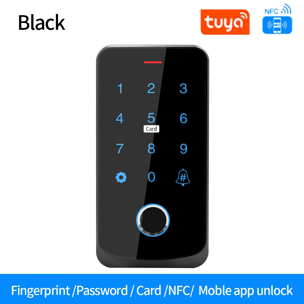 Tuya App Vingerafdruk RFID Toegangscontrolesysteem Kit Slim deurslot Elektronische poort Bluetooth-opener Home Digitale set Biometrisch