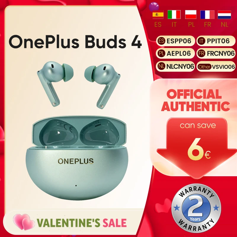 OnePlus Buds 4 – écouteurs portables sans fil Bluetooth TWS, Version mondiale, 55db, suppression Active du bruit, autonomie de la batterie 45h, Original