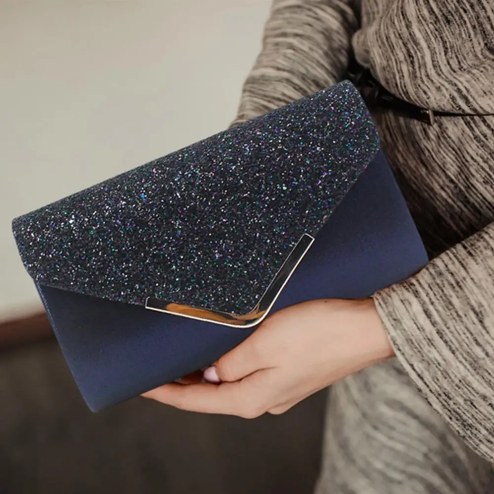 

Блестящий клатч, элегантный клатч с блестками и съемной цепочкой для свадеб, вечеринок, выпускного, винтажный стиль, кошелек с магнитом