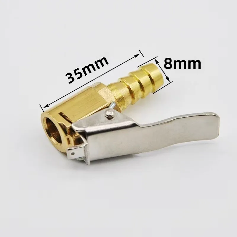 Car Tire Air Chuck Inflator Pump Valve Connector Clip-on Adapter Car Brass 6mm 8mm Tyre Wheel Valve For Inflatable Pump