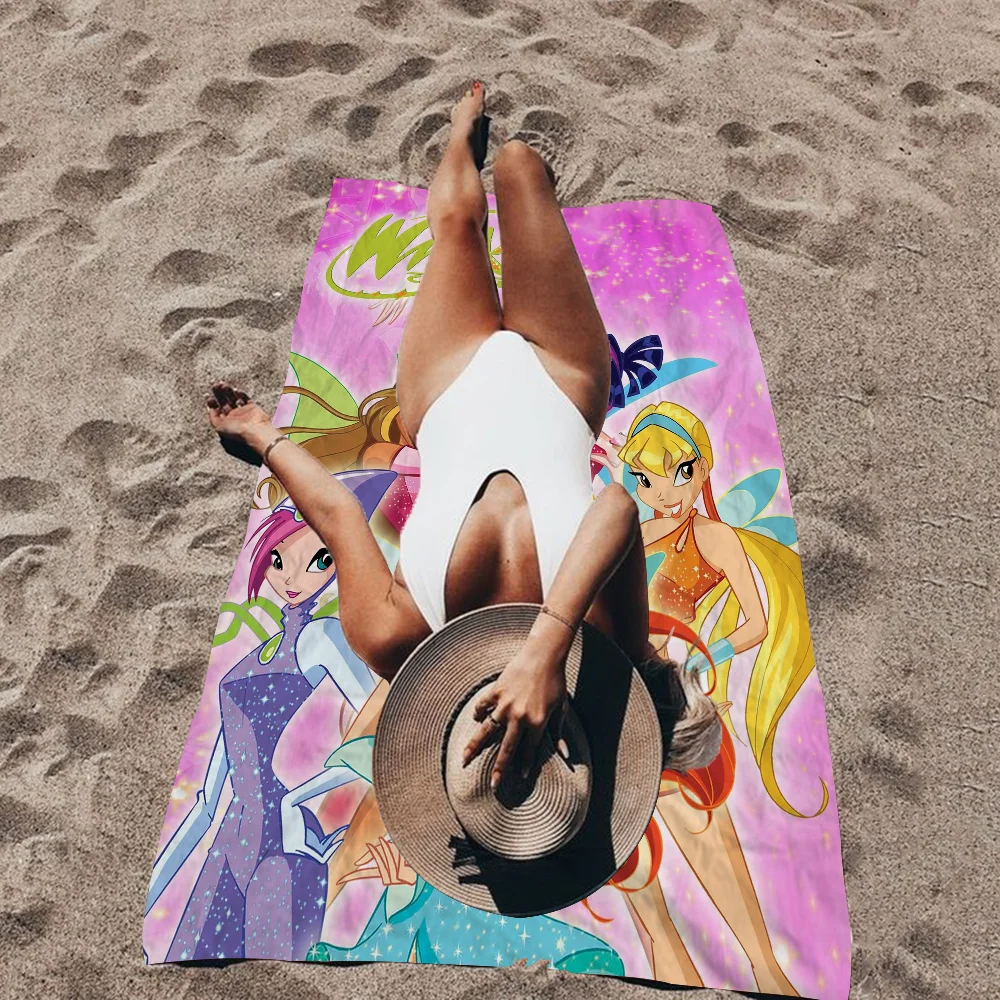 Girl Winx Catoon Clubs Big Microfiber Beach Towels Quick Dry Towel Sand Beach Towels Pool Towel for Travel Swim Pool Yoga