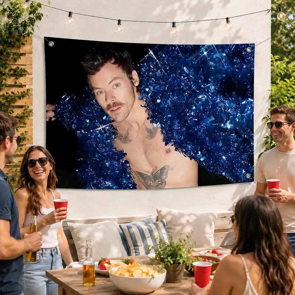 Harry Styles Singer Music Flags Flag Soft skin-friendly Durable Tapestry Outdoor party Home living room bedroom Decoration