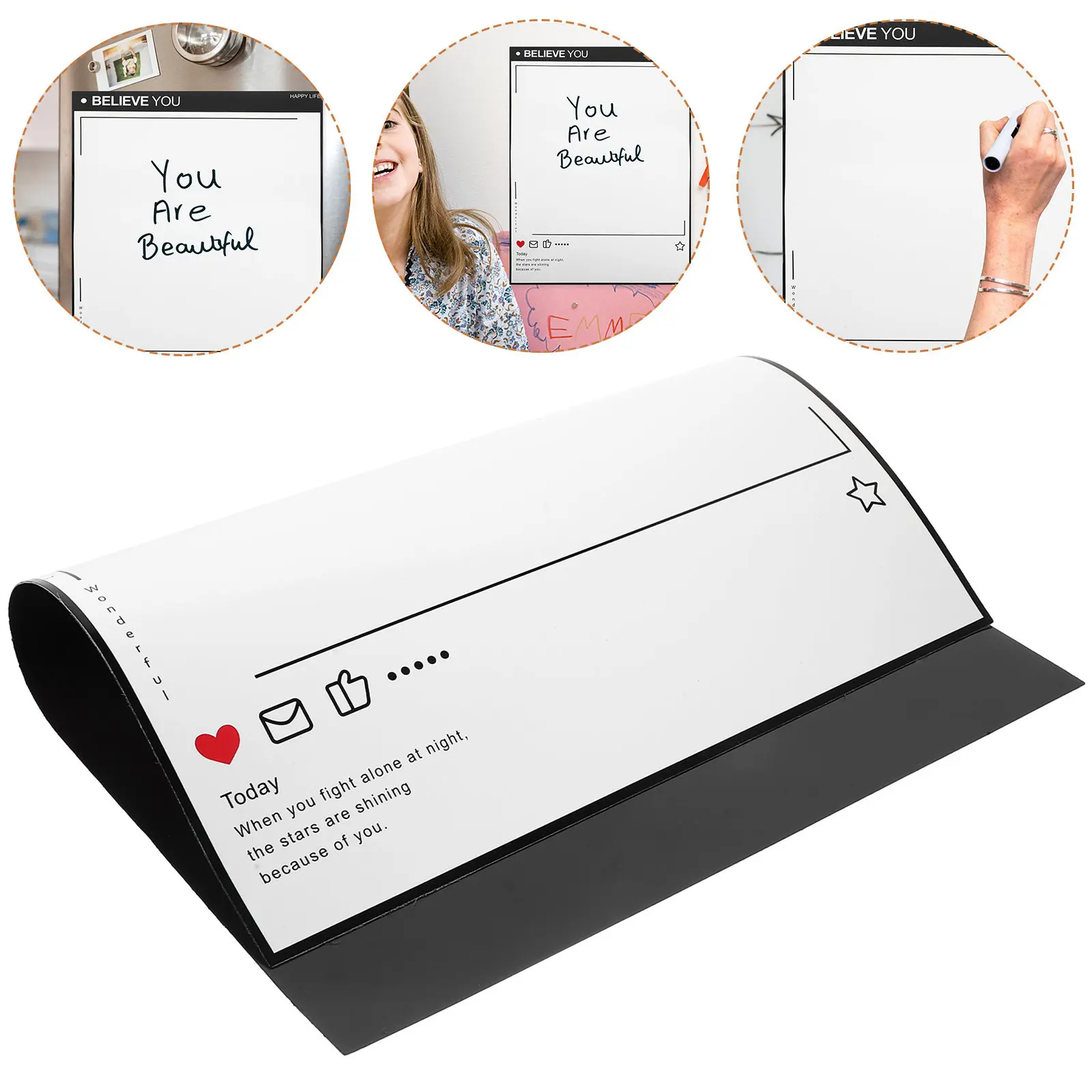 1Sheet Magnetic List Board Reusable For Fridge Message Board For Adults Stylish Whiteboard Paper Planning Weekly