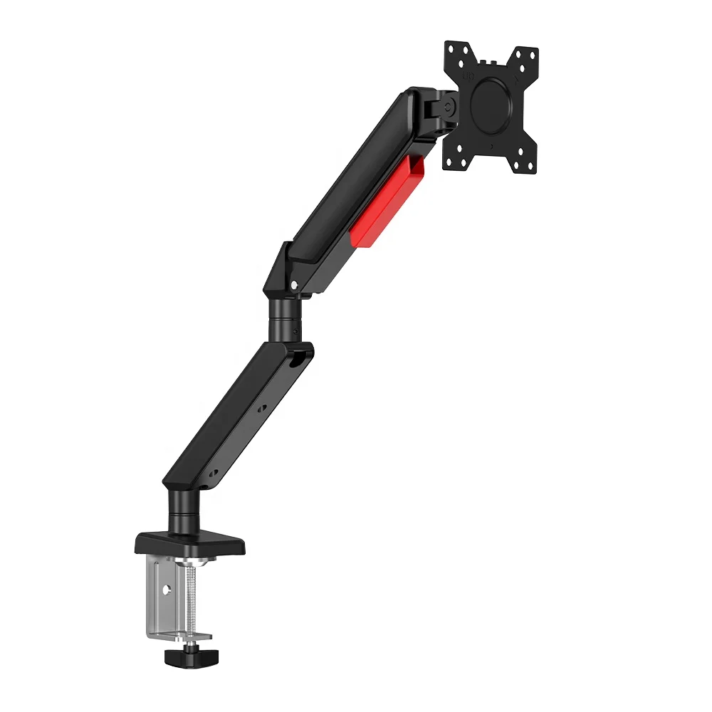 Hot Sale Aluminum Gas Spring Single Monitor Desk Mount Bracket Height Adjustable Monitor Stand Mount Monitor Arm