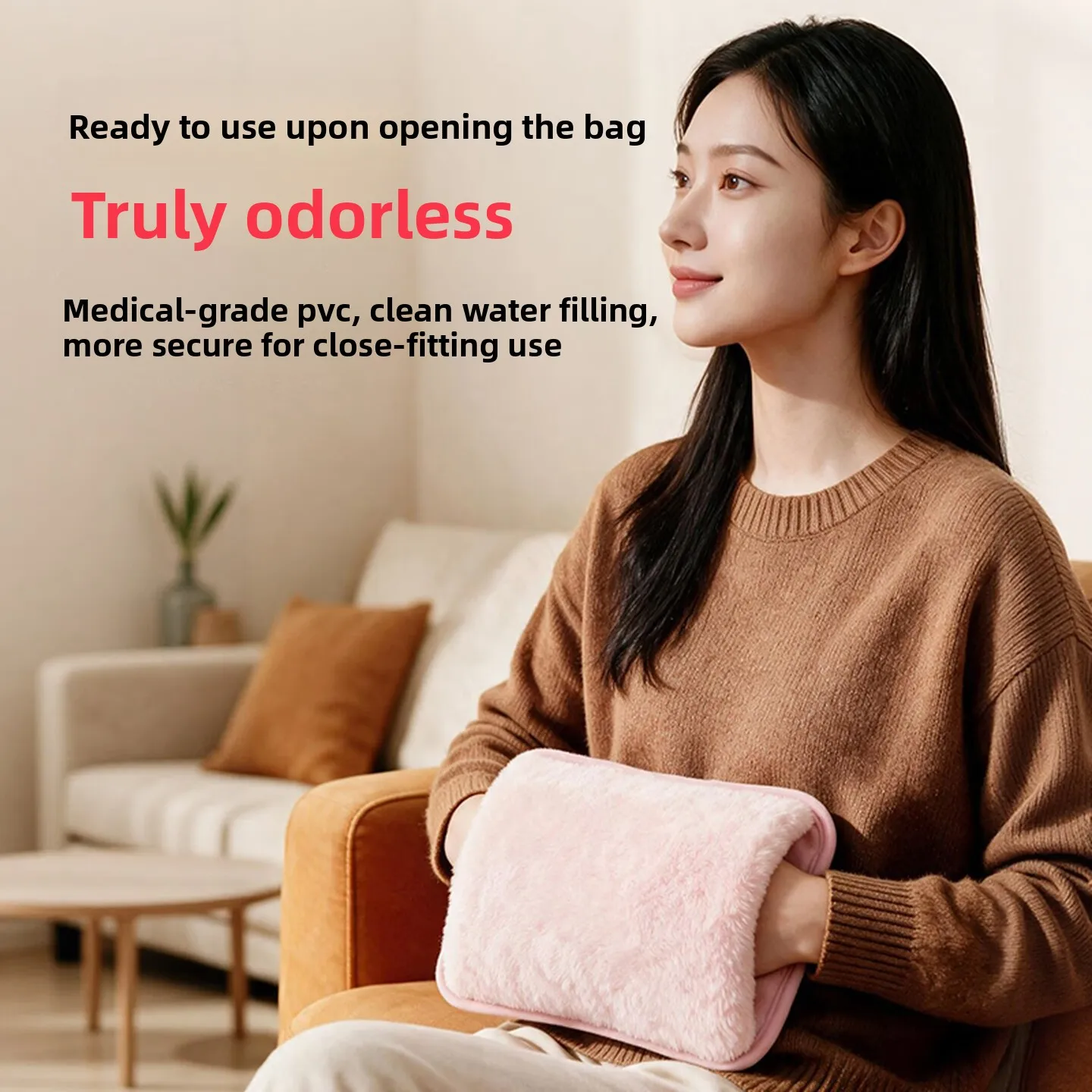 Rechargeable Electric Hot Water Bag, Dual Hand Pocket Warmer with 6 Layer Safety System, Plush Cover for Home Winter Comfort