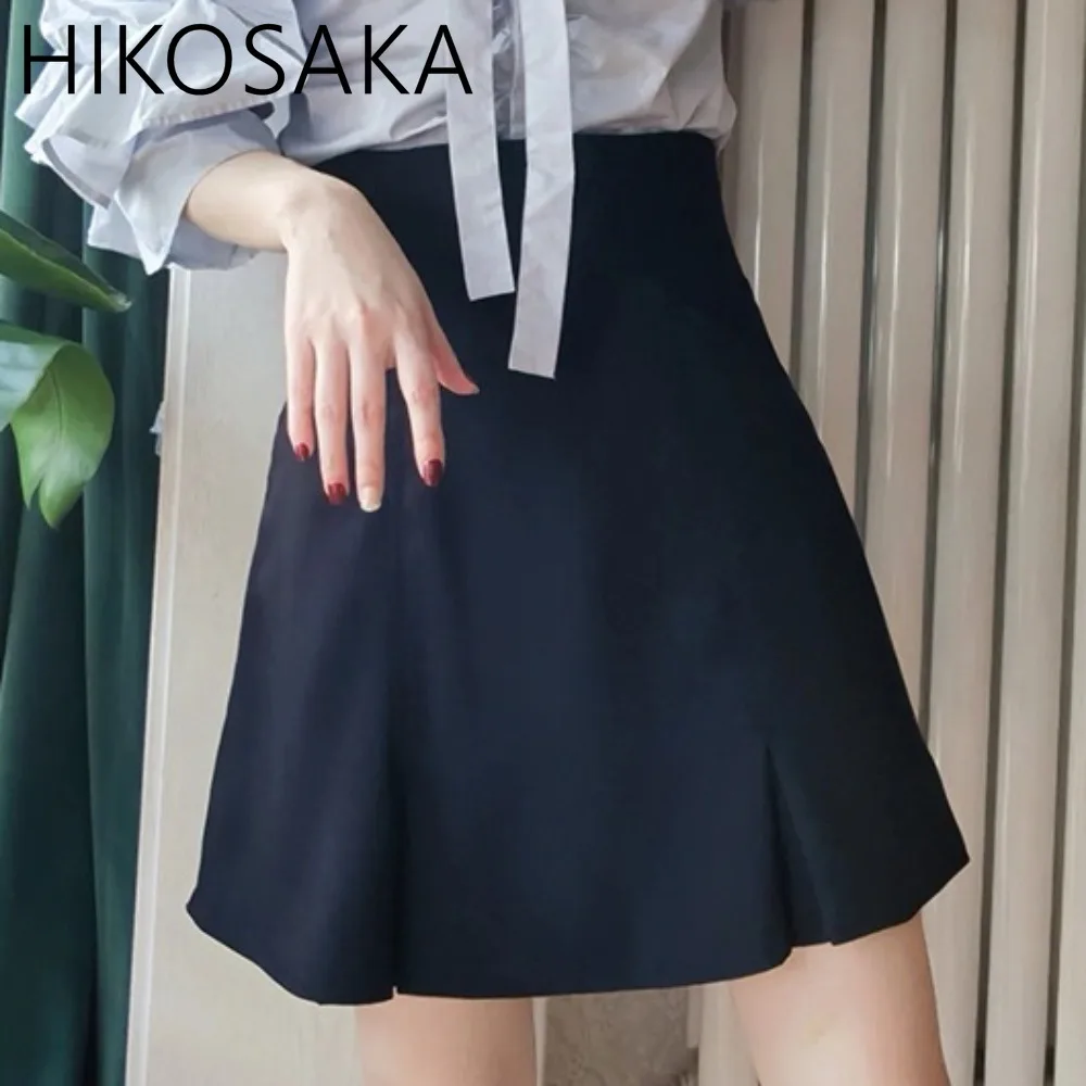 

Офисные женские элегантные однотонные мини-юбки, винтажная упаковка с высокой талией, хип-труба, японская осень, новый темперамент, Faldas Mujer