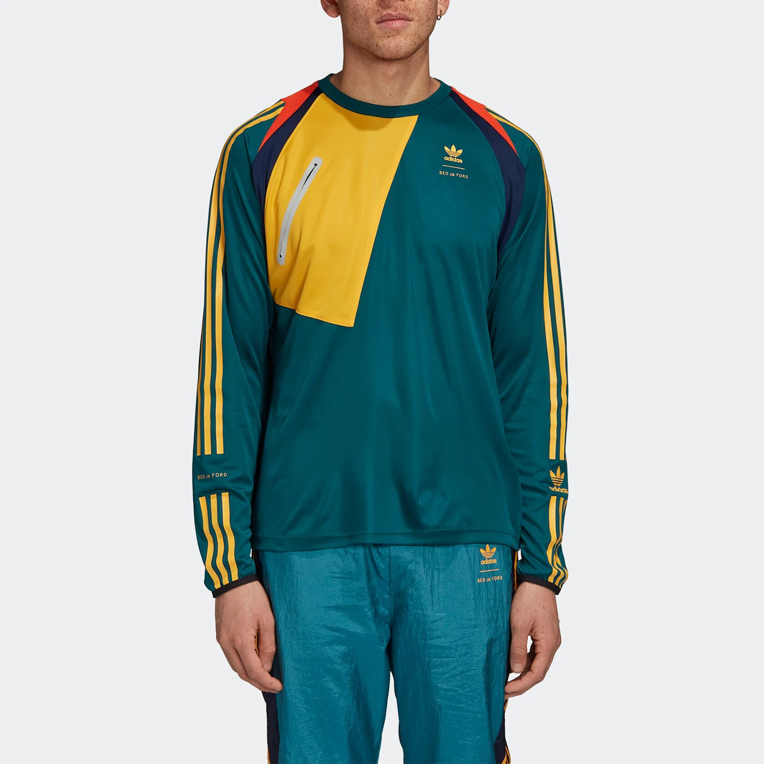 Adidas Authentic Three Leaves Casual Men's Sport Round Neck Long Sleeve Sweatshirt FS3761