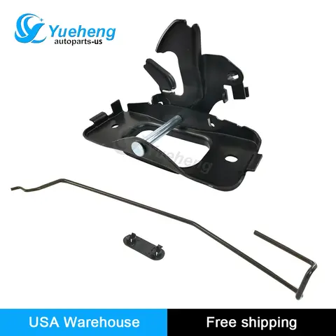 Hood Latch Lock Assembly With Release Rod & Clips OE 05143056AA 55275850AB For Dodge Ram 1500 2500 3500 2003‑2008