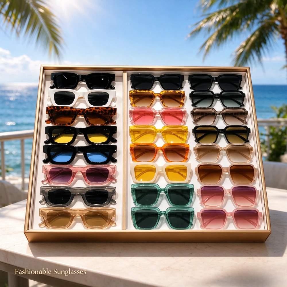 22Pcs Random Style Casual Shades for Men and Women, Fashion Sunglasses and Sun Glasses, Trendy Eyewear for Beach Trips Vacation Travel Shopping Driving Parties Festivals Outdoor Activities Streetwear and Daily Casual Outfits