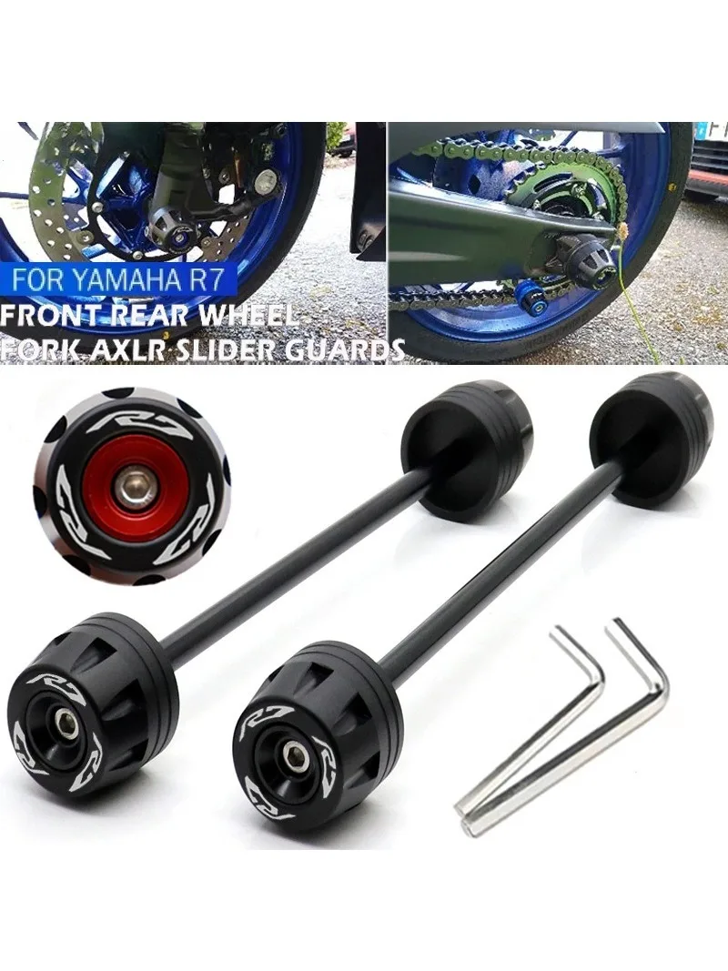 Rear Front Axle Fork Crash Slider Motorcycle Wheel Protector New Fit For YAMAHA YZF-R7 21-23 Front rear wheel anti drop rubber