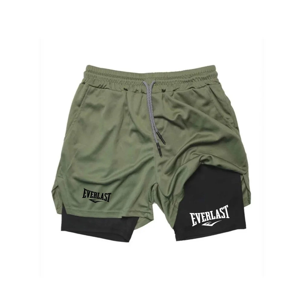 2026 Men's Sports Shorts Printed Sports Shorts Double layer Quick drying Basketball Fitness Shorts