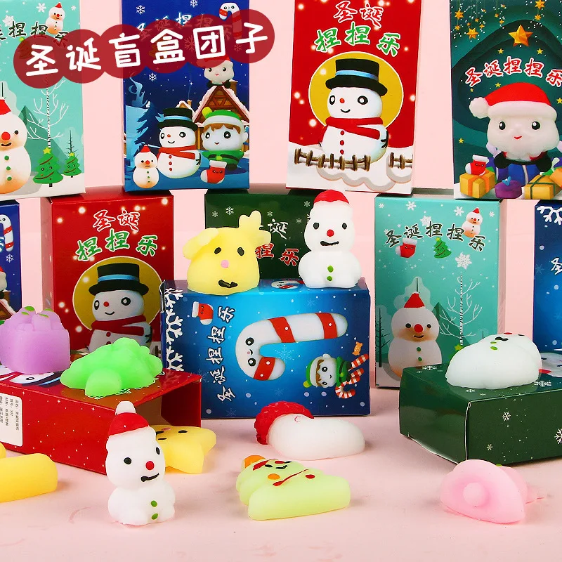 5Pcs Cartoon Cute Christmas Series Gnocchi Surprise Box Fun Kids antistress Pinch Music Fidget Toy regali di natale per bambini