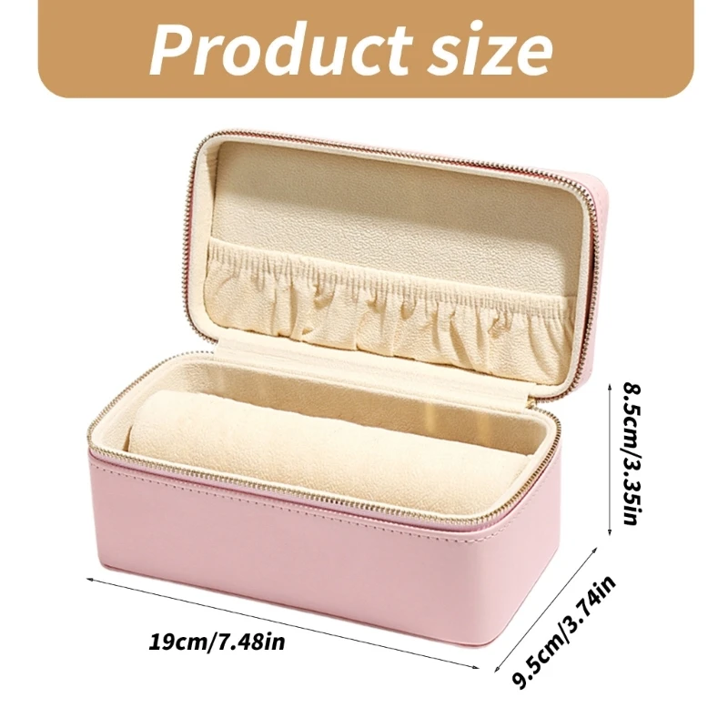 Portable 2 Tiered Jewellery Case Secure Lockable with PU Leather Craftsmanship