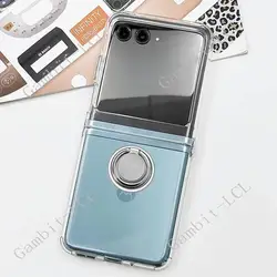 For Motorola Moto Razr 40 Ultra Plus 2023 Razr+ Razr 4 Back Ring Holder Bracket Phone Case Smartphone TPU Soft Silicone Cover