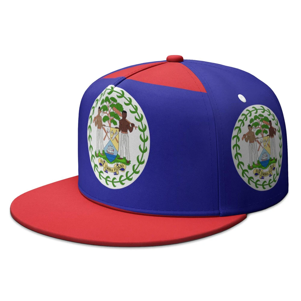Belize Flat Brimmed Cap Custom Made Name Number Team Logo Hip-hop Hat Country Travel Belizean Fishing Nation Flags Headgear